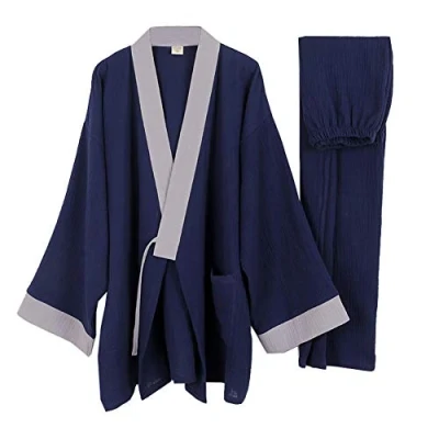 Afbeelding van Een Japans merk kimono katoenen hanfu pyjama pak voor heren in oversized taoïstische kleding Zen, Color1, XL