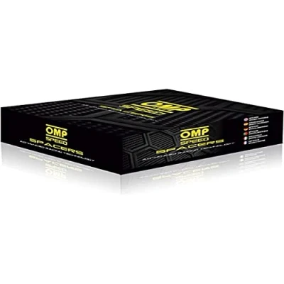 Afbeelding van OMP Speed Set Van 2 Spoorverbreders (Espaciadores) Dubbele Centreer Dikte: 20mm PCD: 4x100 CB: 56.6 OD: 139 Bout x8 M12x1.5 Conisch Zwart Aluminium OMPS08082001