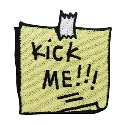 Afbeelding van Finally Home patch om op te strijken Kick me Notiz grappige patches, biker strijkplaatje, jeansjassen opstrijkbaar, spreuk
