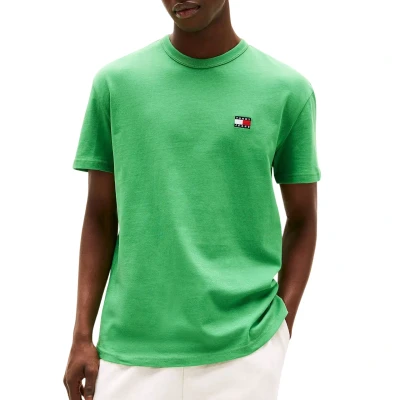Afbeelding van Tommy Jeans Badge TEE Tshirt basic, Heren, Maat: 48, Coastal green