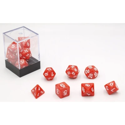 Afbeelding van HOT Games Dobbelstenen Rood Parelmoer 7 set Brick