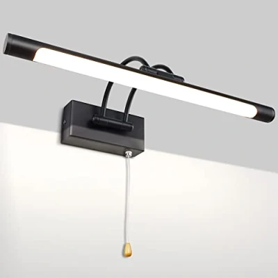 Afbeelding van MantoLite Picture Light LED Badkamer Wandlamp Wandkandelaar Verlichting Slaapkamer Wall Nachtkastje Met Verstelbare Lichtkop,Badkamer Spiegel Licht Voor Woonkamer Trappen (40CM 8W 560LM 3000K Zwart)