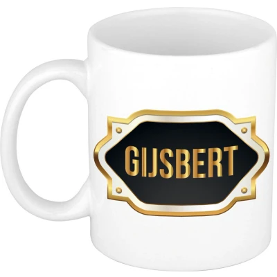 Afbeelding van Gijsbert Naam / voornaam kado beker mok met embleem mokken