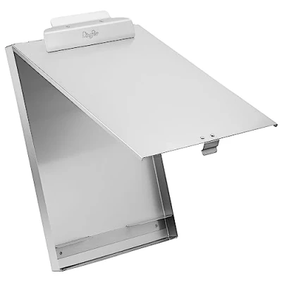 Afbeelding van Saunders CruiserMate, stabiel aluminium klembord op een cassette, twee grote binnenvakken en pennenvak, bovenaan openend, zilver, voor DIN A4 1 binnenvak. zilver