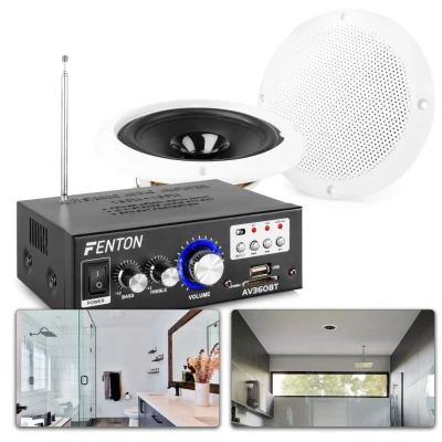 Afbeelding van SkyTronic BS06 Waterdichte luidsprekers badkamer 6,5&quot; met versterker