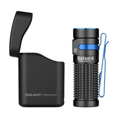 Afbeelding van OLIGHT Baton 4 kit Mini LED zaklamp met dimbare oplaadhouder, oplaadbare tot 190 dagen werktijd, 1300Lm 170m lichtbereik super heldere kleine voor dagelijks gebruik, IPX8 Zwart