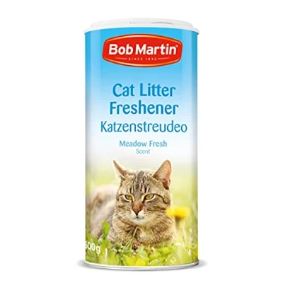 Afbeelding van Bob Martin Kattenbakvulling verfrisser poeder, met weidefrisse geur Effectieve geurbestrijding, voor langdurige versheid Gemaakt in het VK (500 g)