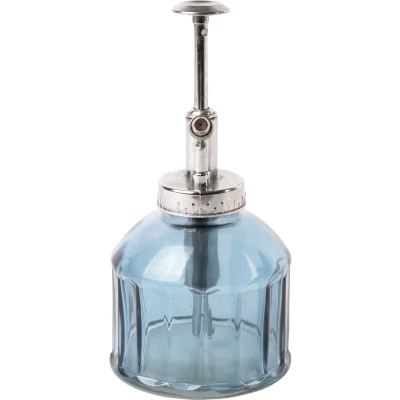 Afbeelding van Esschert Design plantenspuit/vernevelaar glas ijsblauw/zilver 15.5 cm Plantenspuiten