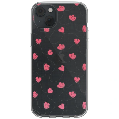 Afbeelding van imoshion hoesje Geschikt voor iPhone 14 Design Dusty Rose Connected Hearts