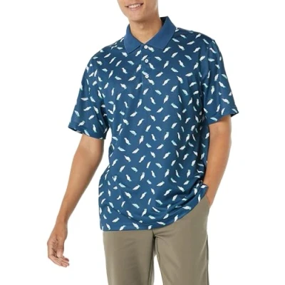Afbeelding van Amazon Essentials Men&#039;s Sneldrogend golfpoloshirt met normale pasvorm (verkrijgbaar in grote en lange maten), Blauwgroen Print vogels, XS