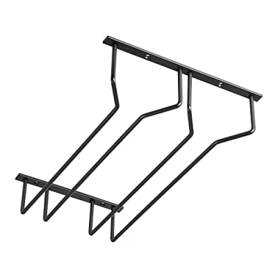 Afbeelding van SOTECH Glazenhouder voor 1 rij glazen 120 x 355 70 mm zwart Houder wijnglazen Flûtes Bierglazen Wijnglashouder