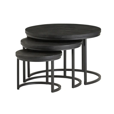 Afbeelding van Black Enzo salontafel set van 3