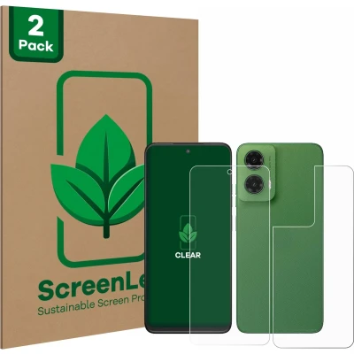 Afbeelding van ScreenLeaf Screenprotector voor Motorola Moto G35 (Voor+Achter) Duurzame schermbescherming Folie Beschermfolie transparant (2 Stuks)