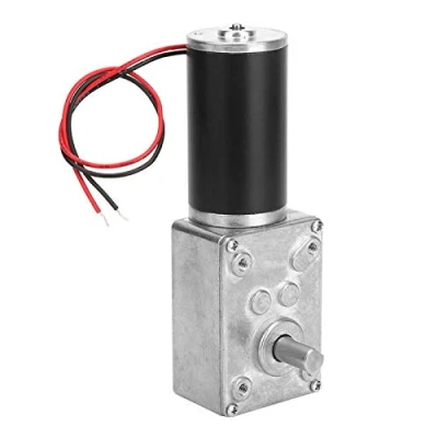 Afbeelding van Wormwielmotor, hoge torsiesnelheid Vermindert elektrische versnellingsbak omkeerbare 8 mm as 12V(12V 50RPM)