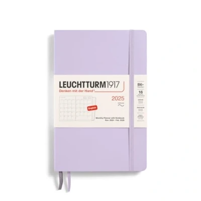 Afbeelding van LEUCHTTURM1917 370803 maandplanner &amp; notitieboek paperback (B6+) 2025, 16 maanden, softcover, lila, Engels