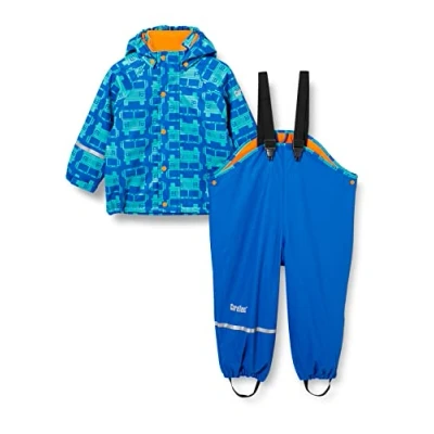 Afbeelding van CareTec Baby en kinderregenjas regenbroek met fleecevoering in een set, aquablauw, 9 12 maanden