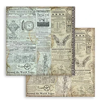 Afbeelding van Stamperia Sir Vagabond The Traveler 12x12 Inch Paper Sheets (10pcs) (SBB748) (DISCONTINUED)
