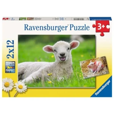 Afbeelding van Ravensburger Boerderijdieren Legpuzzel 2x12 stuks