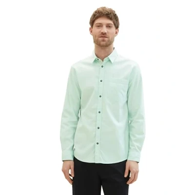 Afbeelding van TOM TAILOR Herenhemd, 34705 Lichtgroen, kleine structuur, L