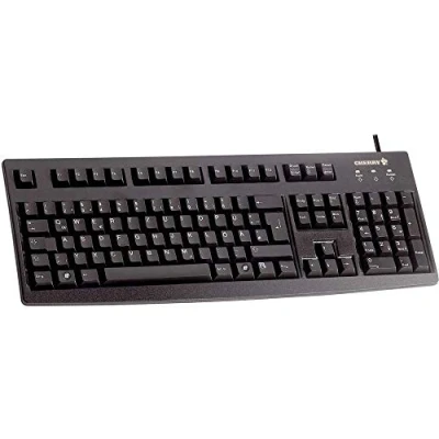 Afbeelding van CHERRY G83 6105, Duitse indeling, QWERTZ toetsenbord, bekabeld comfortabele softkey bediening, compact, duurzaam, recyclebaar, zwart