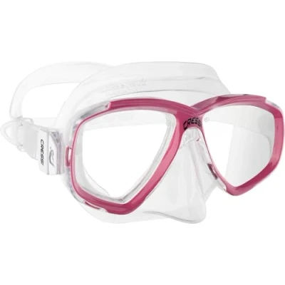 Afbeelding van CRESSI Perla Mask Masker Ideaal voor Snorkelen Vrijduiken Duiken, Transparant/Roze, Eén maat, Unisex Volwassene