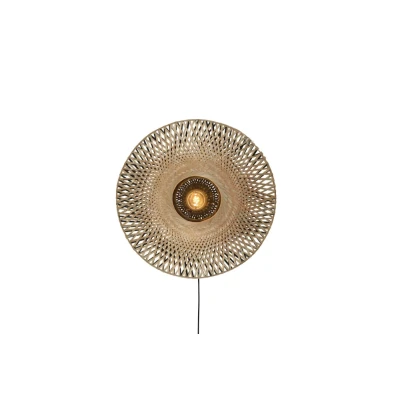 Afbeelding van GOOD&amp;MOJO Wandlamp Kalimantan Bamboe Ø60cm Bruin