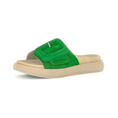 Afbeelding van Gabor Pantoffels, Dames, Maat: 42, Verde Veloursleer