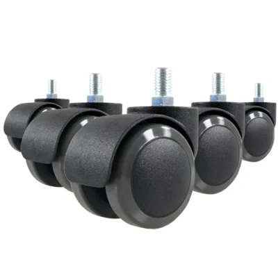 Afbeelding van 5 x wieltjes voor harde vloeren 50 mm/schroefdraad M10 bureaustoel wielen (pak van 5)