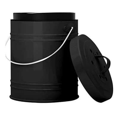 Afbeelding van Biologische afvalemmer en geurdichte compostemmer met actieve koolstoffilter in het deksel, bio afvalemmer, vuilnisbak kunststof binnenemmer, robuuste voor de keuken, 5 liter