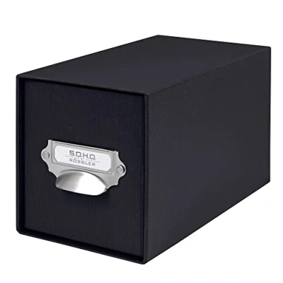 Afbeelding van Rössler Papier 1327452700 S.O.H.O. Aufbewahrungs CD Schubladenbox, mit beschriftbarem Einsteckschild und Griff, Schwarz, 1 Stück