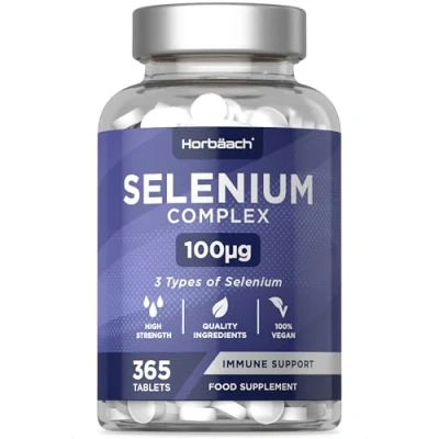 Afbeelding van Selenium Supplement Complex 220µg 365 Veganistische Stk Premium Natriumseleniet, L selenomethionine, Seleniumgist Hoge Dosering Horbaach