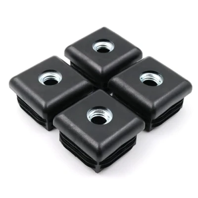 Afbeelding van Design61 4x schroefdraadstop vierkante buisstoppen 35x35 mm 1 2 met M10 binnendraad