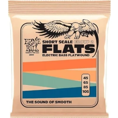 Afbeelding van Ernie Ball 2801 Flats Short Scale Group 2 45 105 flatwound snarenset voor basgitaar