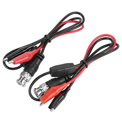 Afbeelding van 2 STKS Oscilloscoop Sondekabel BNC Meetsnoeren Connector Q9 Instellen Op Dual Banana Head Alligator Clip 0,5 M
