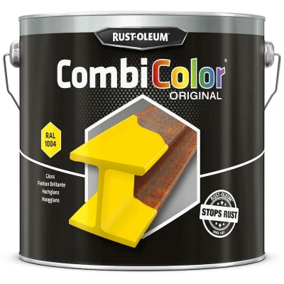 Afbeelding van rust oleum combicolor hoogglans ral 1004 goud geel 2.5 ltr