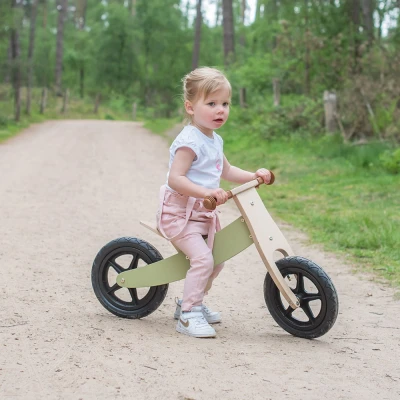 Afbeelding van Bandits &amp; Angels loopfiets Retro groen 2 in 1 jaar jongens en meisjes hout