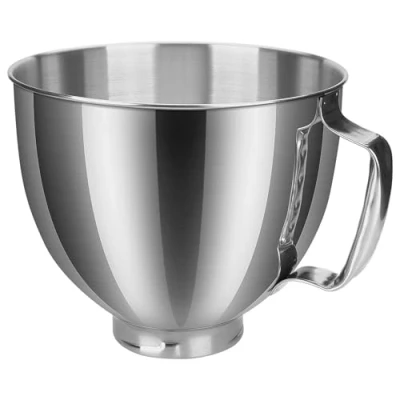 Afbeelding van Roestvrijstalen Mengkom voor KitchenAid 4.5 5 Quart Tilt Head Stand Mixers Artisan &amp; Classic Series van MMOBIEL QT RVS met Handvat Vervanging Vaatwasmachinebestendig