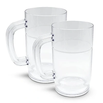 Afbeelding van DOJA Barcelona Bierpul van kunststof, 1 l, set 2 stuks, polycarbonaat bierpull, herbruikbare bierglazen hard plastic, kunststof bierglas, maatbeker voor bier, bierbekers, plastic bekers