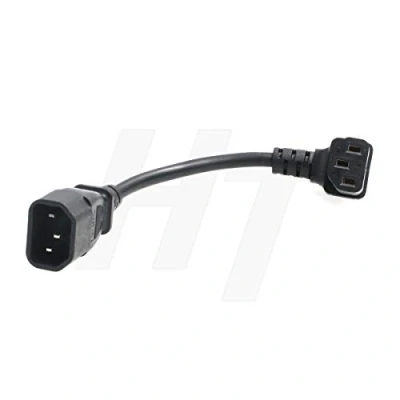 Afbeelding van HangTon UPS PDU TV Monitor Netsnoer IEC320 C14 naar Haakse C13 10A 250V 3 Prong Adapterkabel 7 inch