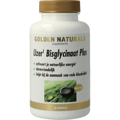 Afbeelding van Gratis Verzending: 2x Golden Naturals IJzer Bisglycinaat Plus 60 vegacapsules