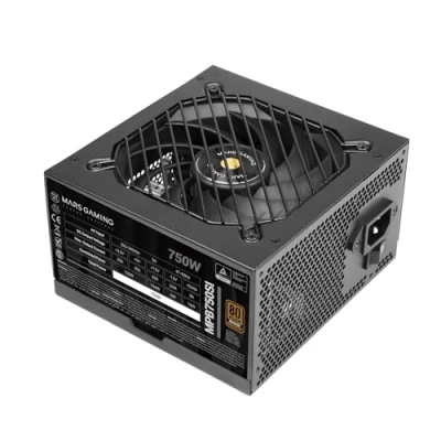 Afbeelding van Mars Gaming MPB750SI, ATX Voeding PC 750W, 7 Jaar Garantie, 80Plus Bronze 230V, 90% Efficiëntie, SI Extreme Silence Ventilator met Koperen Kern, AI2 RPM, DC en SMD Technologieën, Zwart