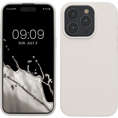 Afbeelding van kwmobile Case voor iPhone 15 Pro Max Slank TPU Hoesje met Zachte Afwerking In wit