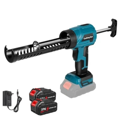 Afbeelding van accu cartridgepers voor Makita 18 V accu, cartridgepers, met 4 snelheden en ledlicht, elektrisch 300 ml cartridges, afdichten, verzegelen, 1 x blauw