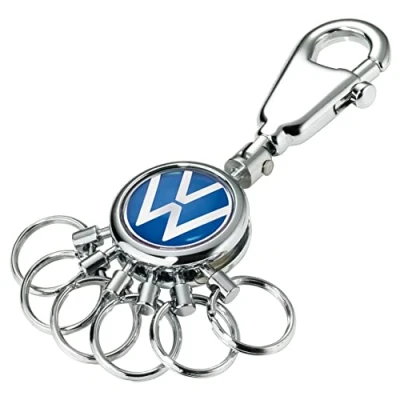 Afbeelding van Sleutelhanger met karabijnhaak: Volkswagen Logo, 6 verwisselbare ringen