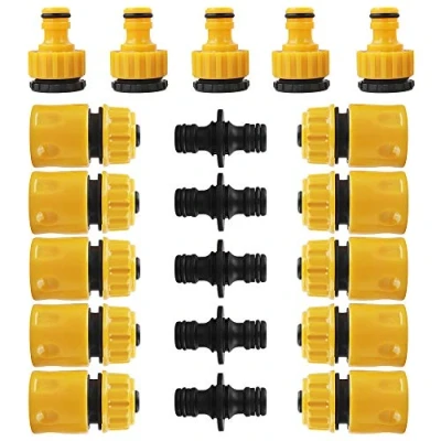Afbeelding van Chudian Slangverbinders, 20 stuks, 1/2 inch snelkoppeling, dubbele stekker slangkoppeling, en 3/4 kraan, slangaansluiting voor tuin huis waterkraan