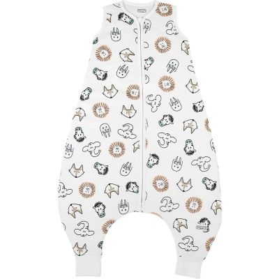 Afbeelding van Meyco gevoerde baby slaapzak jumper Animal wit/bruin/zwart