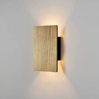 Afbeelding van Ouglres Houten Wandlamp Vintage, Met Schakelaar In Industrieel Design, Binnen Voor Woonkamer Slaapkamer Hal,Bedlamp Retro Nachtlamp Warmwit, Led 8w, 1pack