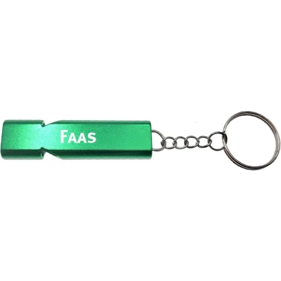 Afbeelding van Sleutelhanger Fluit Met Naam Faas Groen Veiligheid