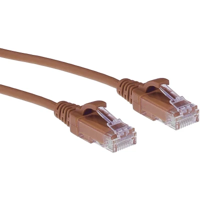 Afbeelding van ACT DC9202 LSZH U/UTP CAT6 Datacenter Slimline Patchkabel Snagless RJ45 connectoren Bruin 2 meter