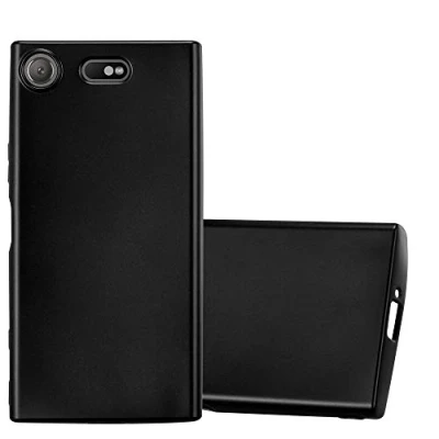 Afbeelding van Cadorabo Hoesje geschikt voor Sony Xperia XZ1 COMPACT in METALLIC ZWART Beschermhoes gemaakt van flexibel TPU silicone Case Cover